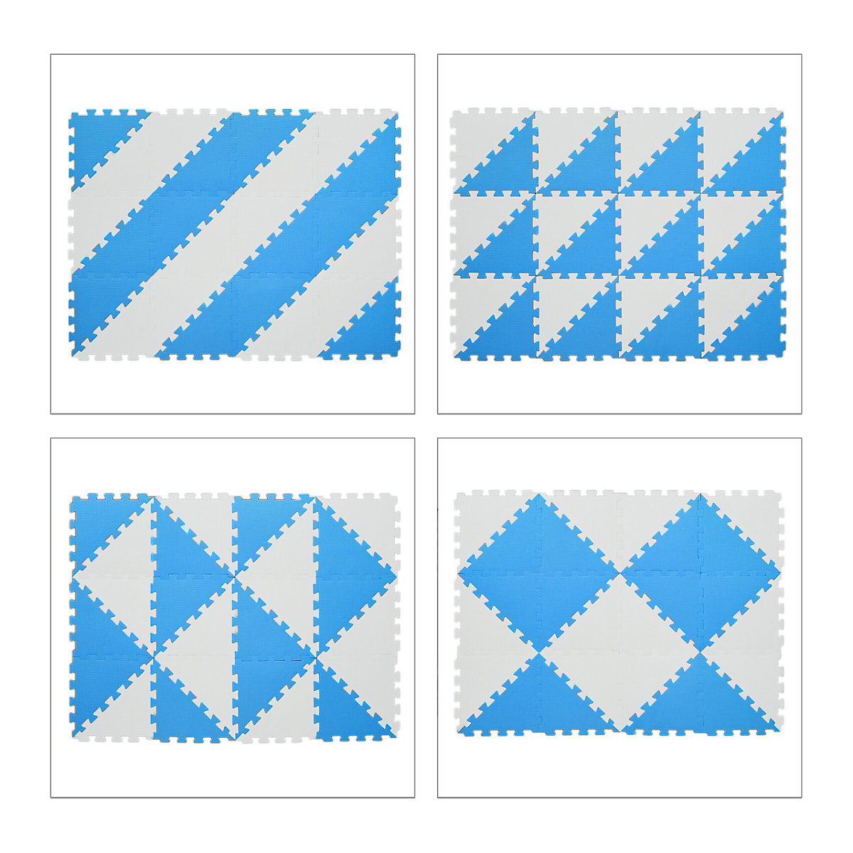 Puzzlematte blau-weiß
