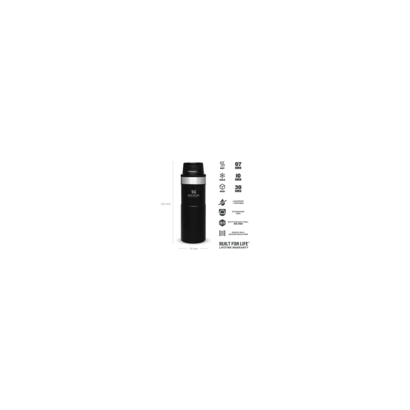 Thermoflasche Stanley, Classic Trigger-Action Travel Mug 16oz \/ 470ml Matte Black Pebble