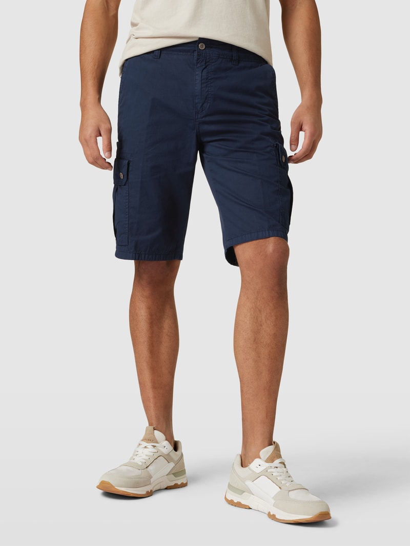 Bermudas aus Baumwolle mit Eingrifftaschen in marineblau