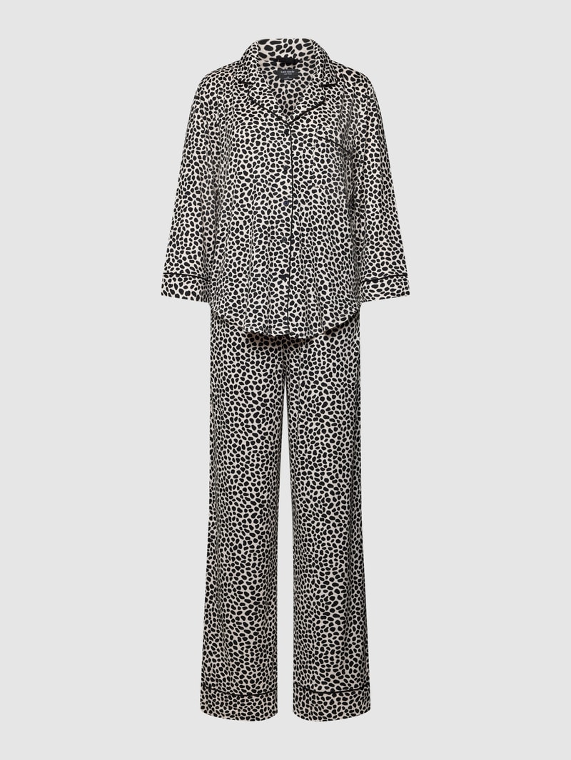 Pyjama mit Allover-Muster in offwhite