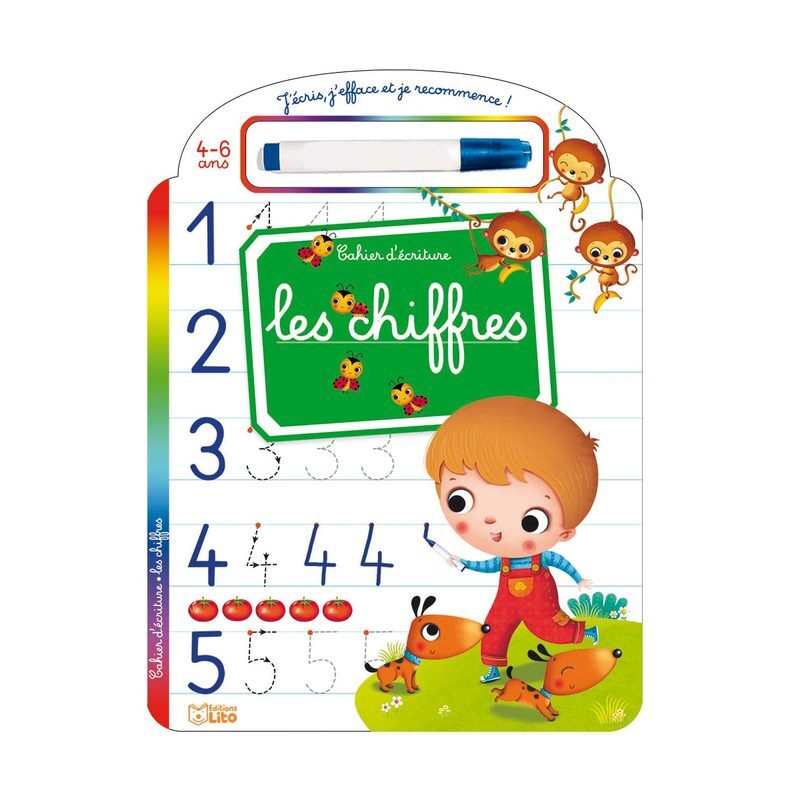 Livre effaçable J'écris les chiffres - Lito
