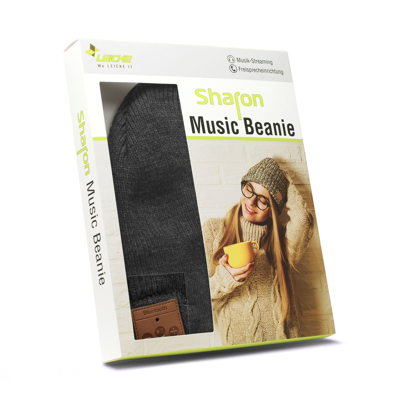 Sharon Beanie mit Bluetooth Kopfhörer, grau