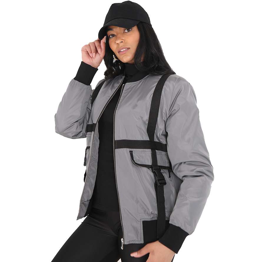 BRAVE SOUL Liah Damen Bomberjacke LJK-LIAH GREY