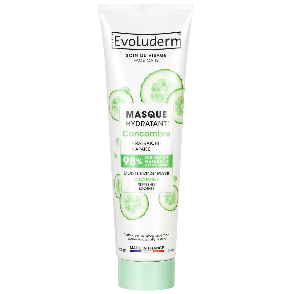 evoluderm Masque Visage Masque Hydratant Concombre - 150 gr
