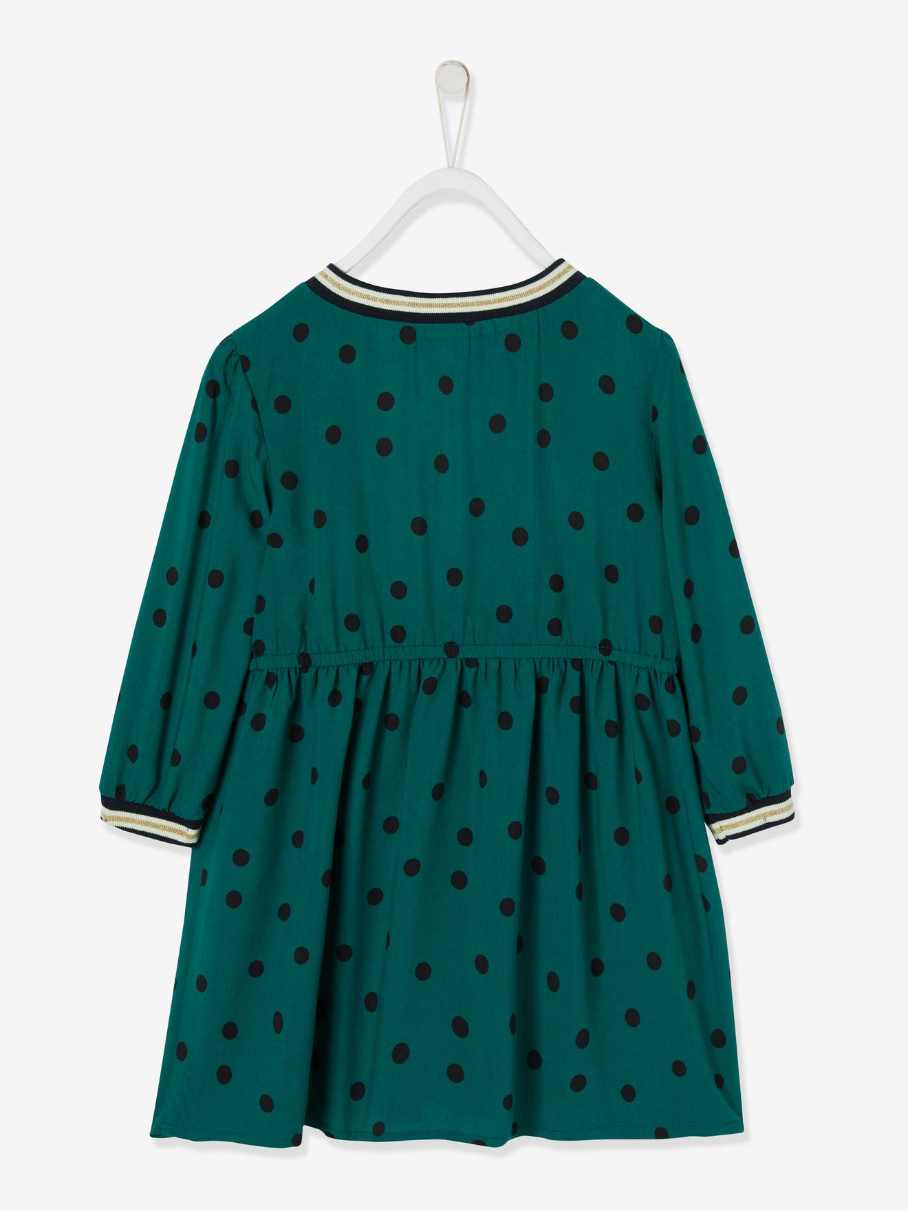 Robe à pois fille sapin imprimé