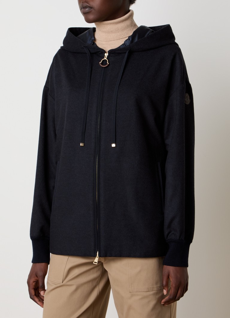 Moncler Camicia hienoneuleinen neuletakki kashmirsekoitteesta, jossa huppu