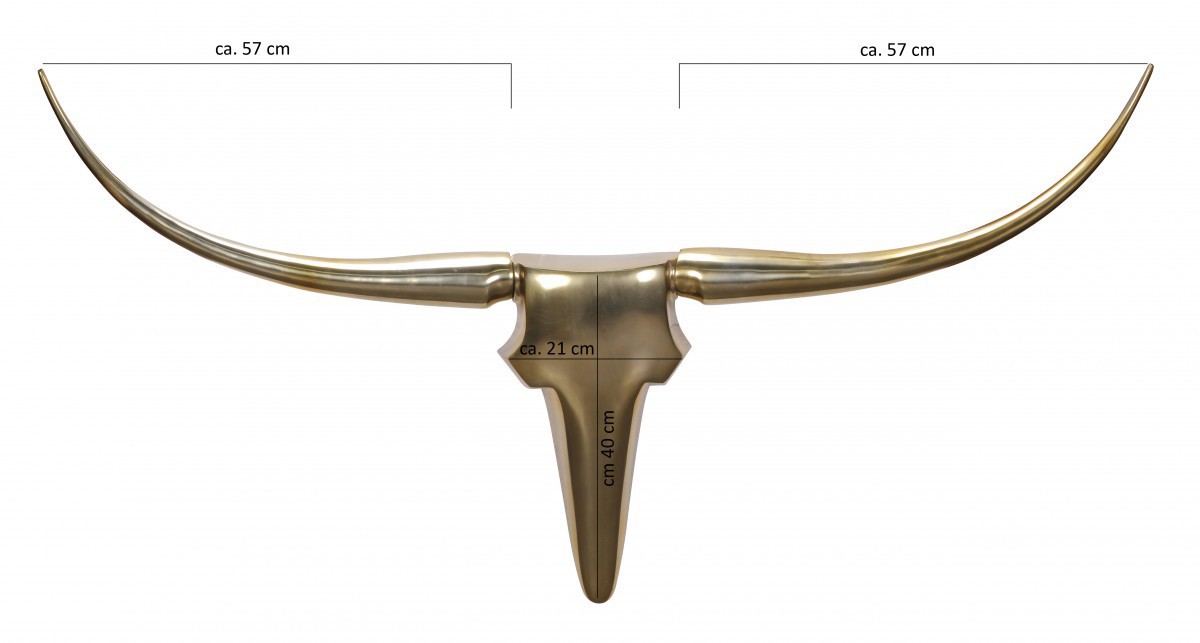 Wohnling Wanddekoration Geweih Bull L 125 cm Aluminium golden