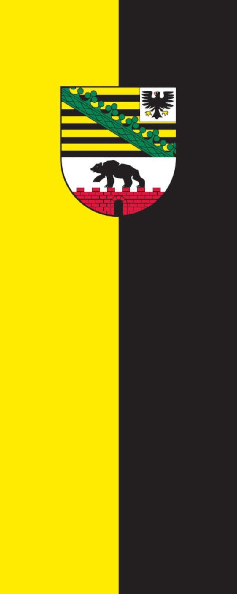 flaggenmeer Flagge Flagge Sachsen-Anhalt mit Wappen 110 g/m² Hochformat