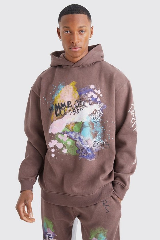 Oversize Trainingsanzug mit Graffiti-Print