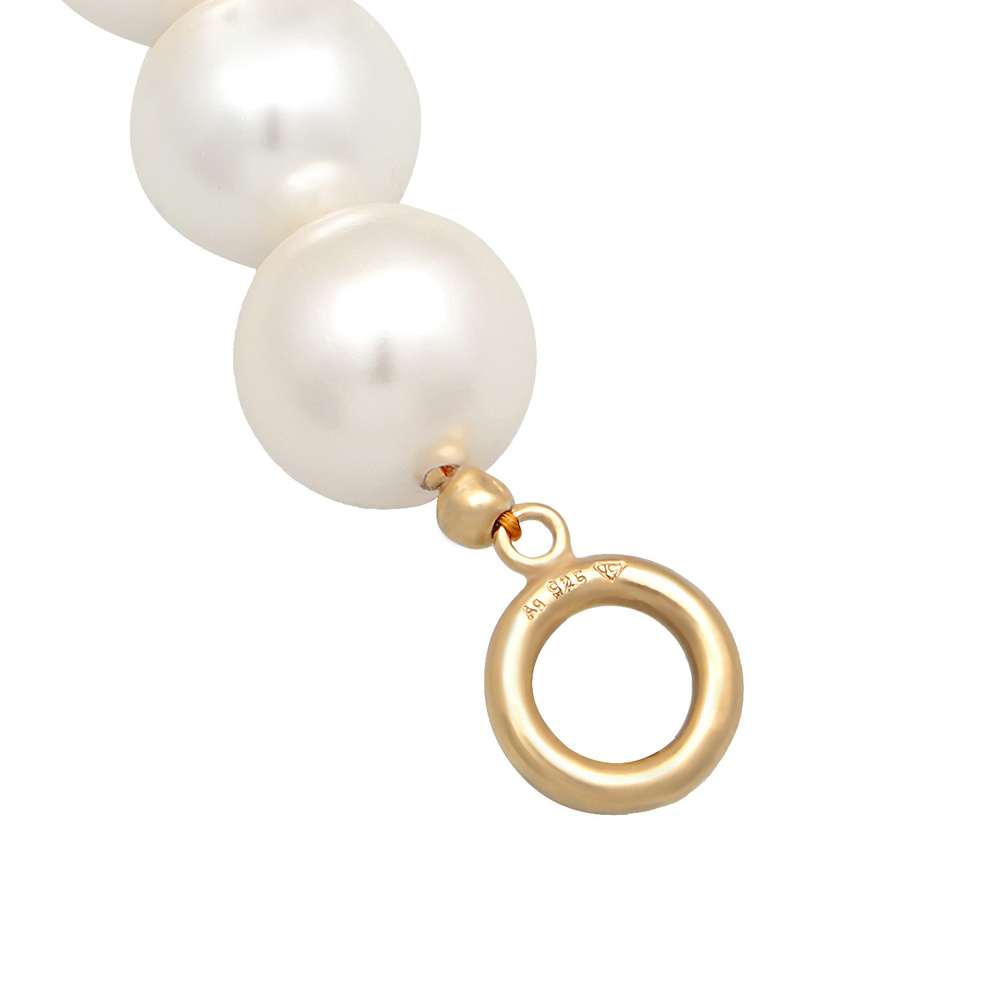 Elli Elli Collier Femmes Tendance T-Bone fermoir avec perles de coquillage en argent s collier
