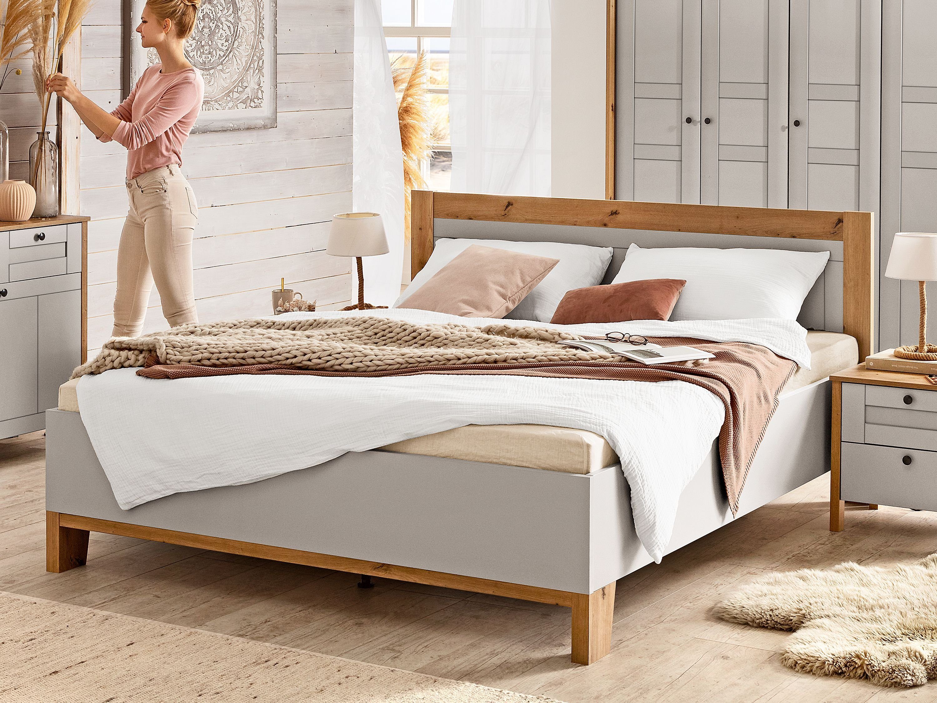 SANSIBAR Living Holzbett Holzbett, Holzbett SANSIBAR TIBRO (BHT 187x100x207 cm) BHT 187x100x207 cm braun