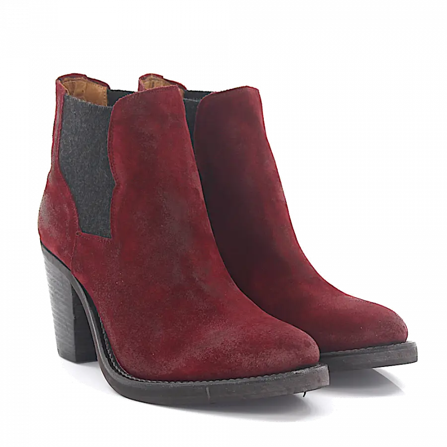Budapester - Chelsea Boots 684 Veloursleder - rot
