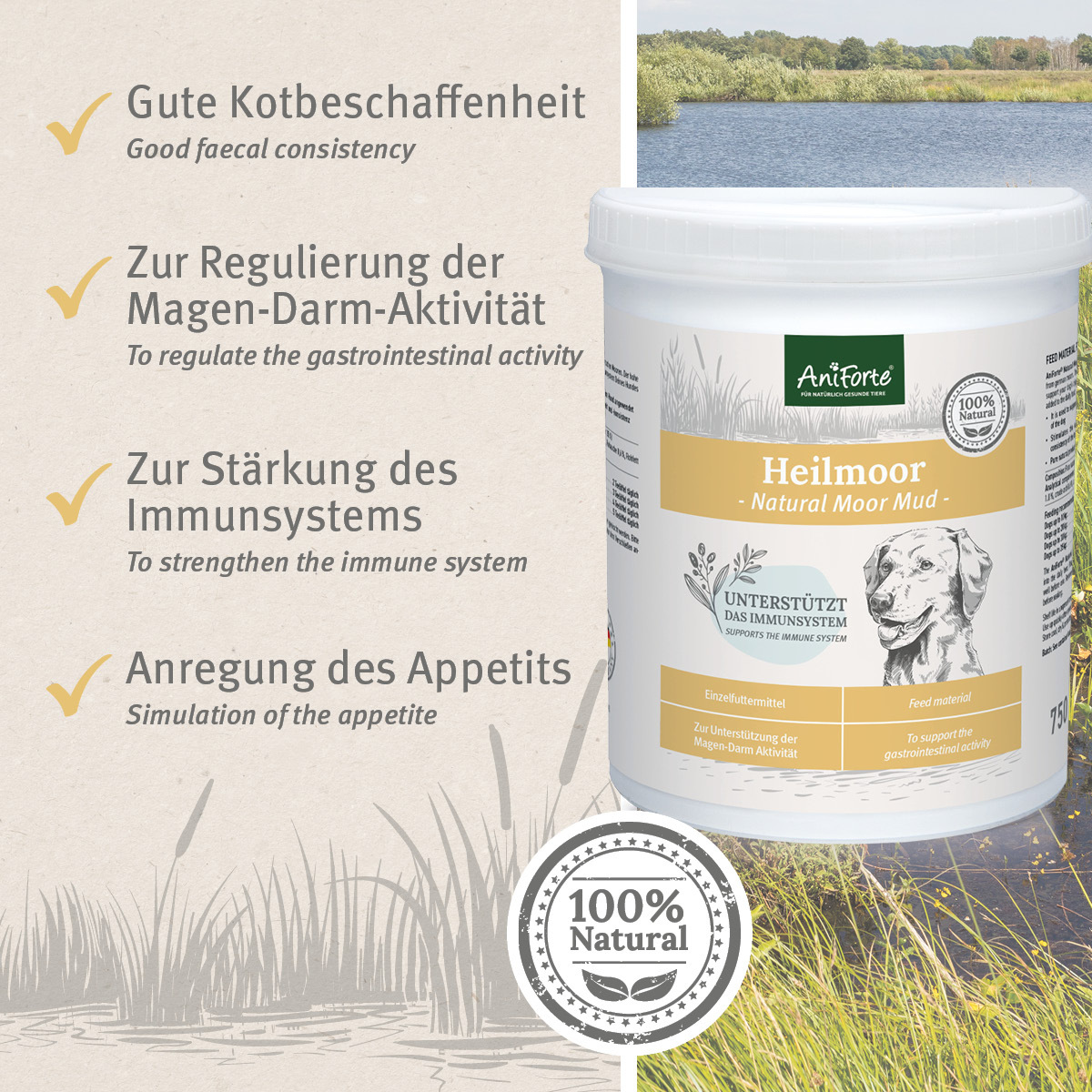 Aniforte Ergänzungsfutter & Aufzucht Aniforte Heilmoor 1,2 kg 750 g