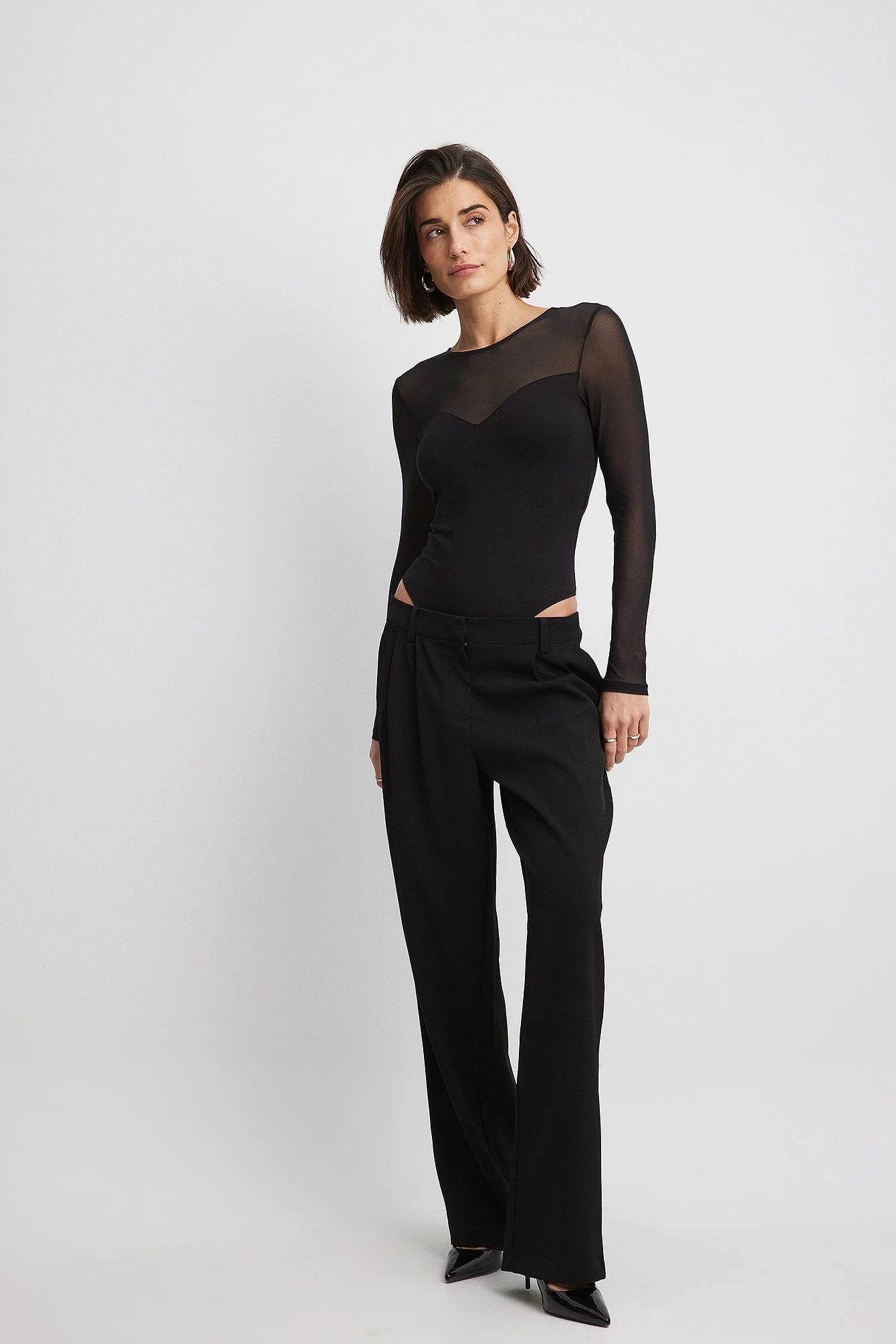 Langärmeliger Mesh Body