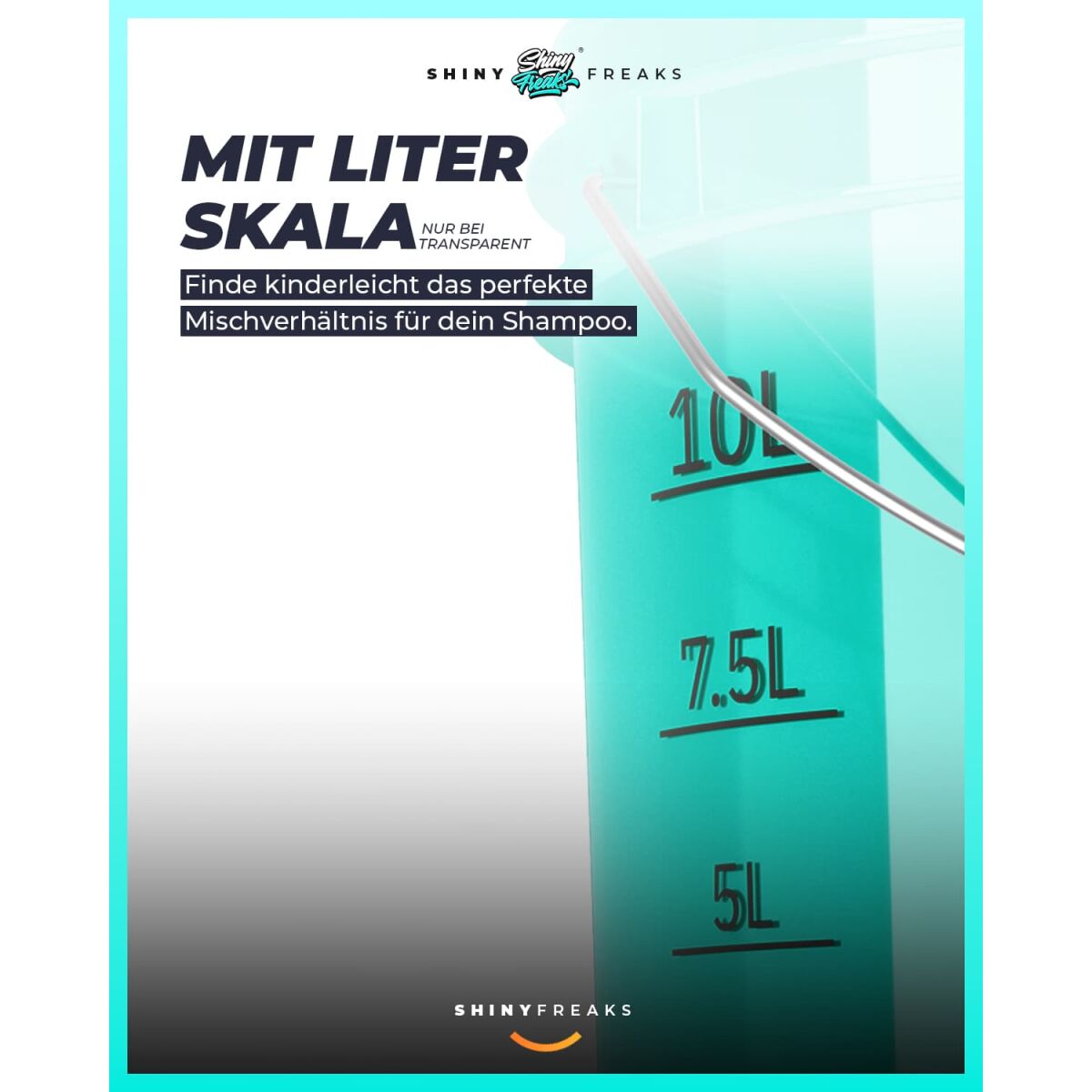 chemicalworkz Performance Buckets Wascheimer mit Deckel clear turquoise 3,5GAL