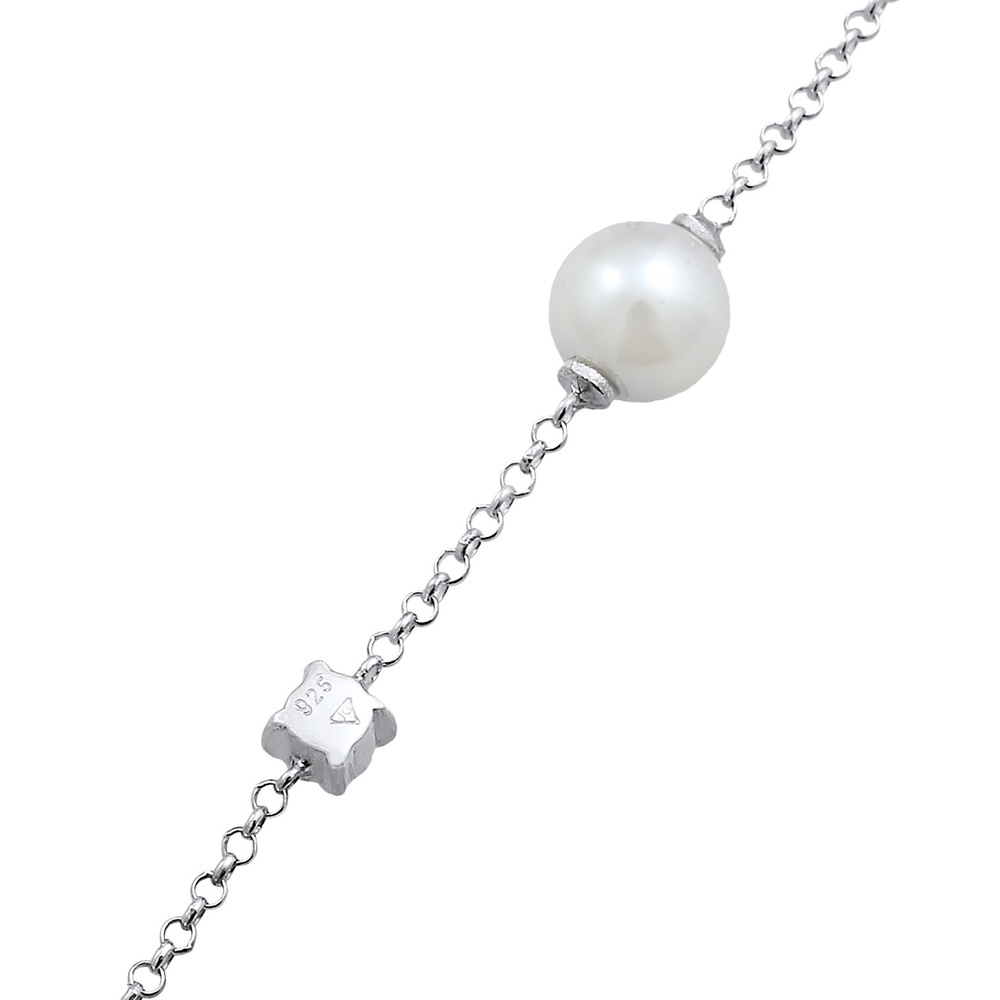 Nenalina Nenalina Bracelet Femme perles classiques tendance avec cristaux zirconium en arg Bracelet
