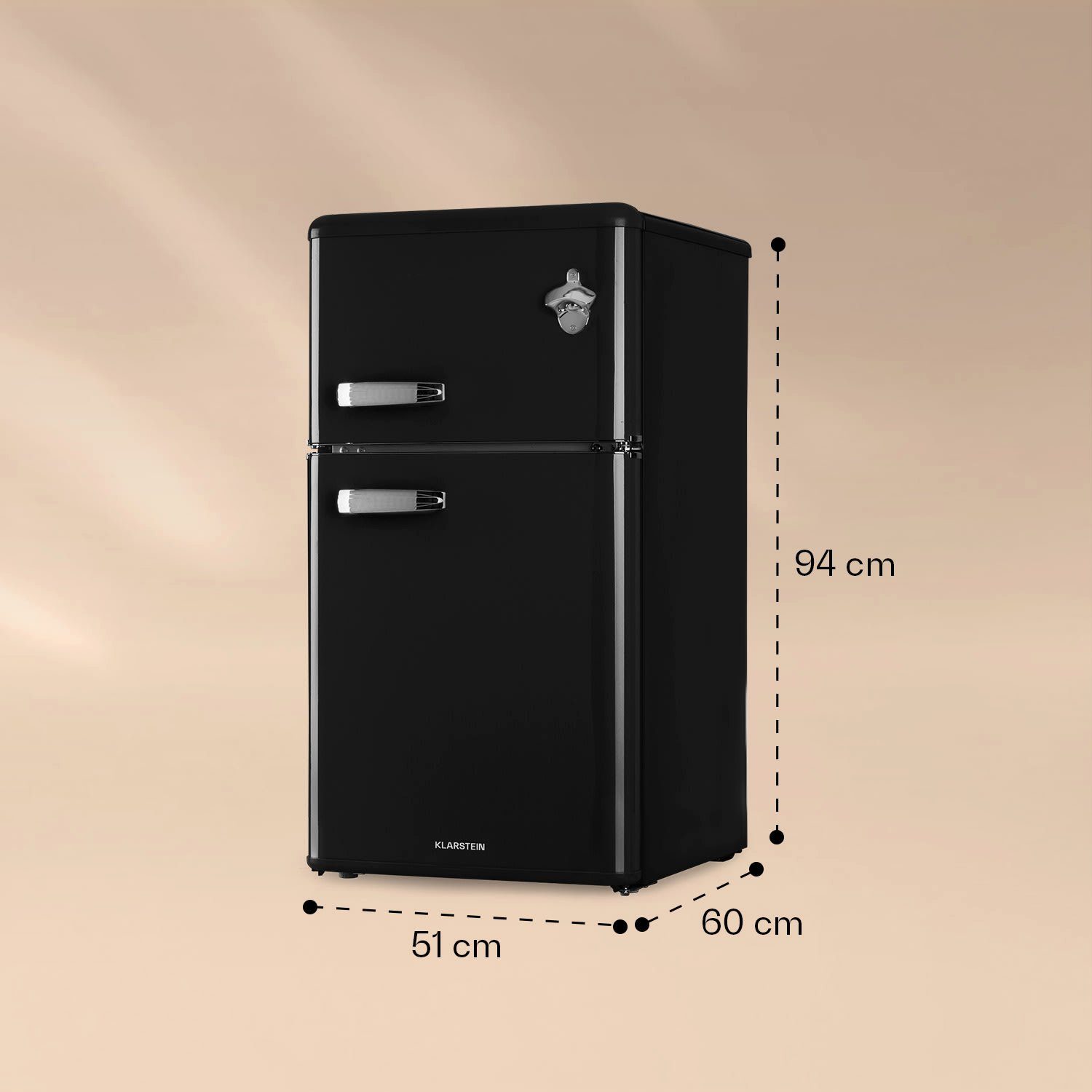 Klarstein Kühl-/Gefrierkombination CO2-Irene- Black 10032982, 85.3 cm hoch, 45.5 cm breit