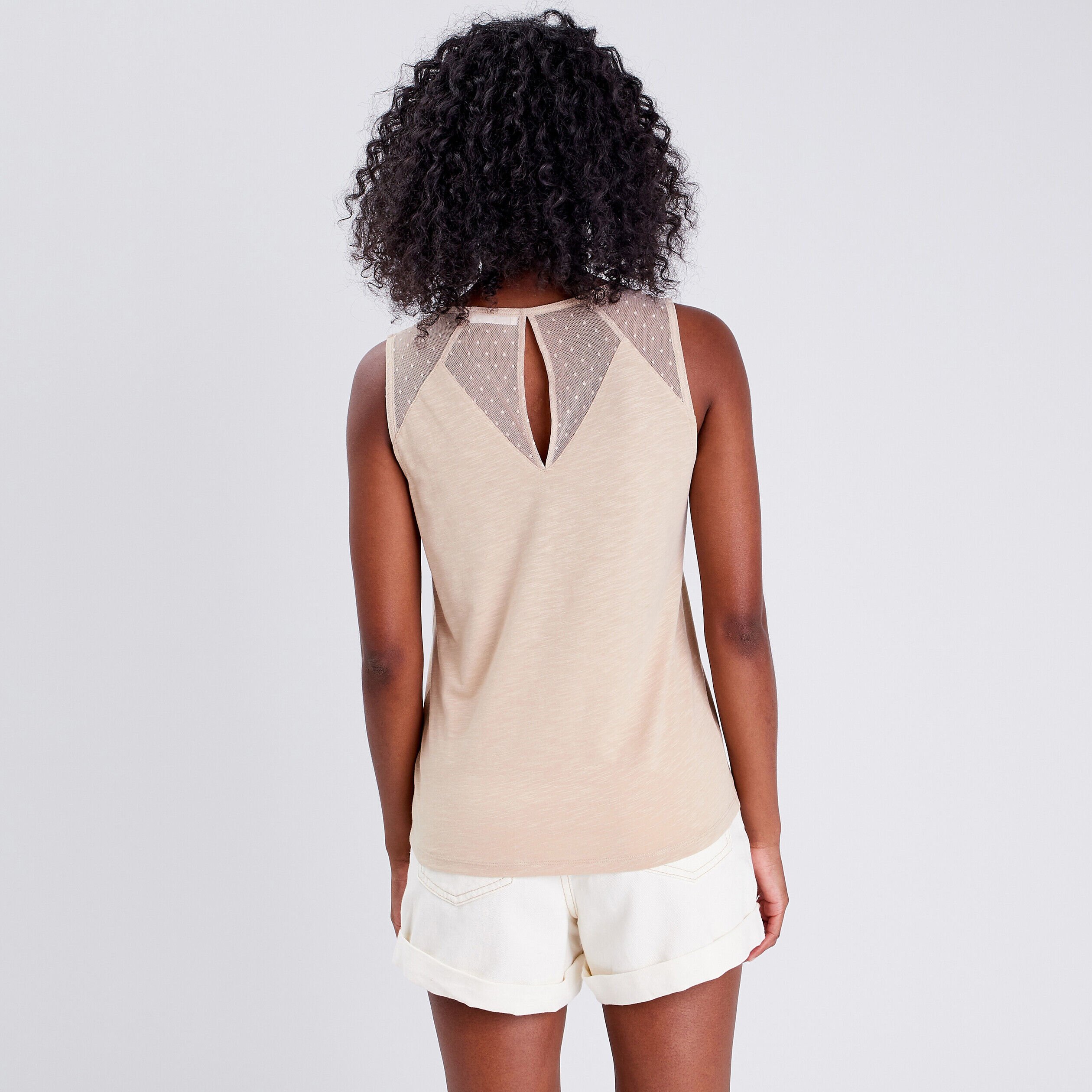 Débardeur bretelles larges sable femme | Cache Cache