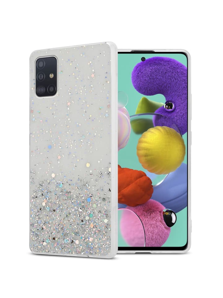 cadorabo Hülle für Samsung Galaxy A51 4G / M40s Glitter in Transparent mit Glitter günstig kaufen onesize