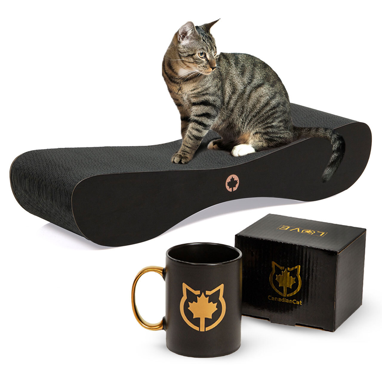 Canadian Cat Company Kratzbretter & Kratzpappen Canadian Cat Company Kratzbrett Kratzbrett Set Satellite 2.0 + Tasse schwarz