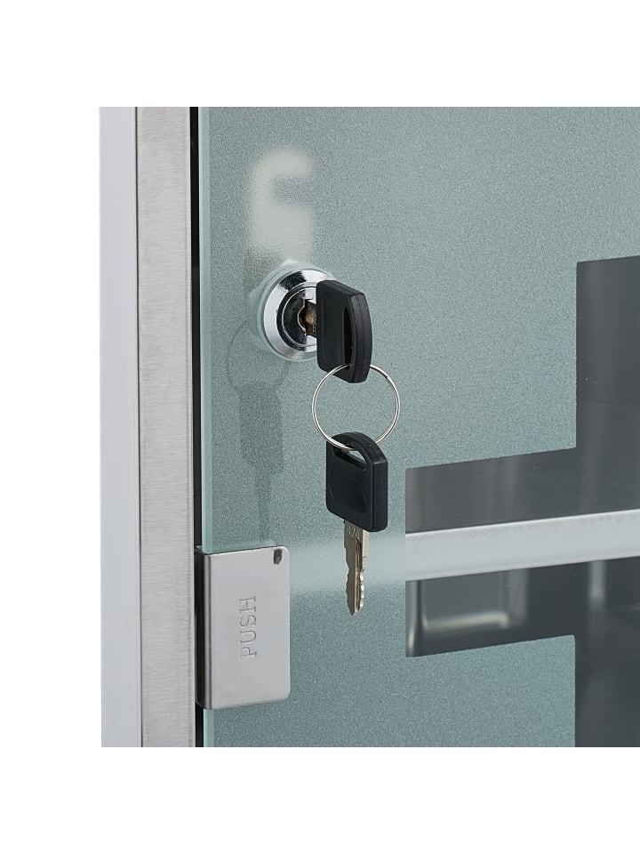 relaxdays Medizinschrank in Silber - (B)30 x (H)30 x (T)17,5 cm günstig kaufen onesize