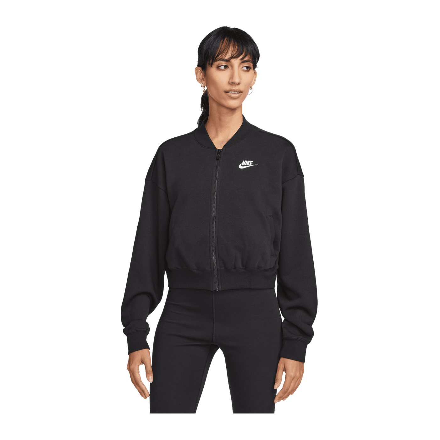 Nike Club Fleece Oversized Crop Jacke Damen F010