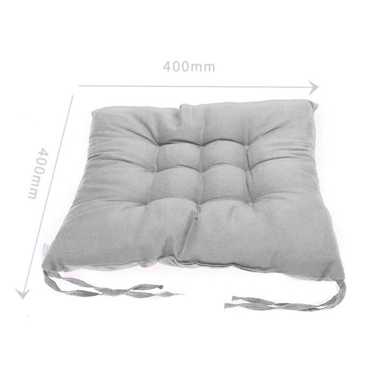 götäzer Bodenkissen 40x40cm dicke Esszimmerstuhl Sitzkissen (4PCS Grau), Mit Riemen, geeignet für Wohnzimmer, Küche, Garten, Büro.