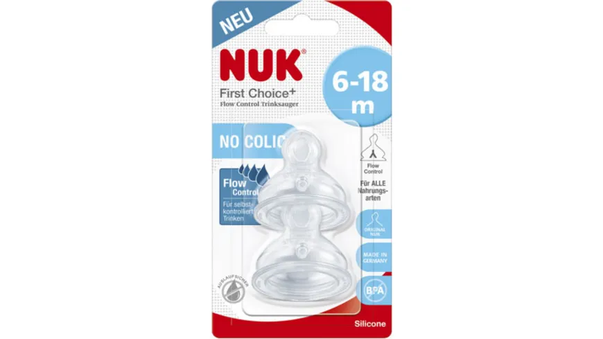 NUK First Choice Trinksauger Silikon Flow Control