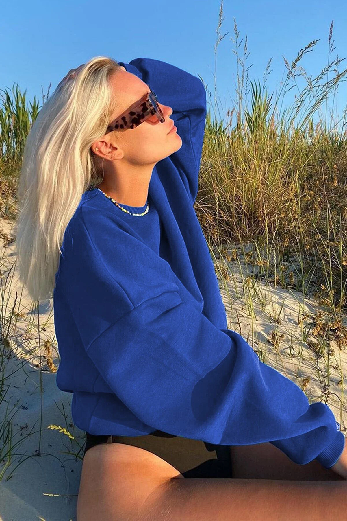 Madmext  Saks Rundhals-Basic-Sweatshirt Mg1559