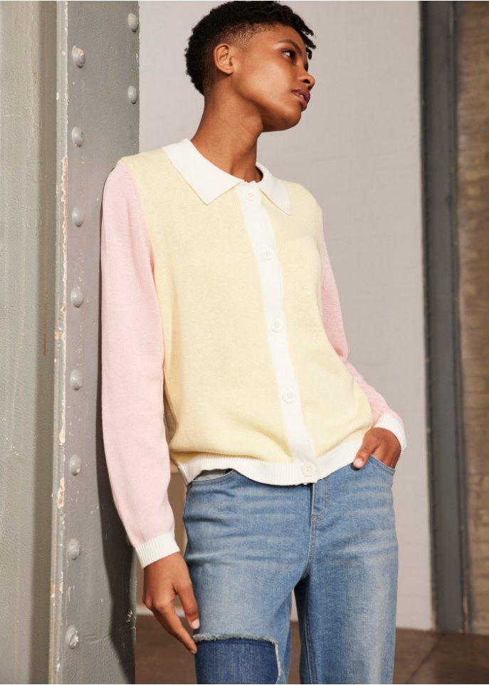 Strickjacke mit Colorblocking