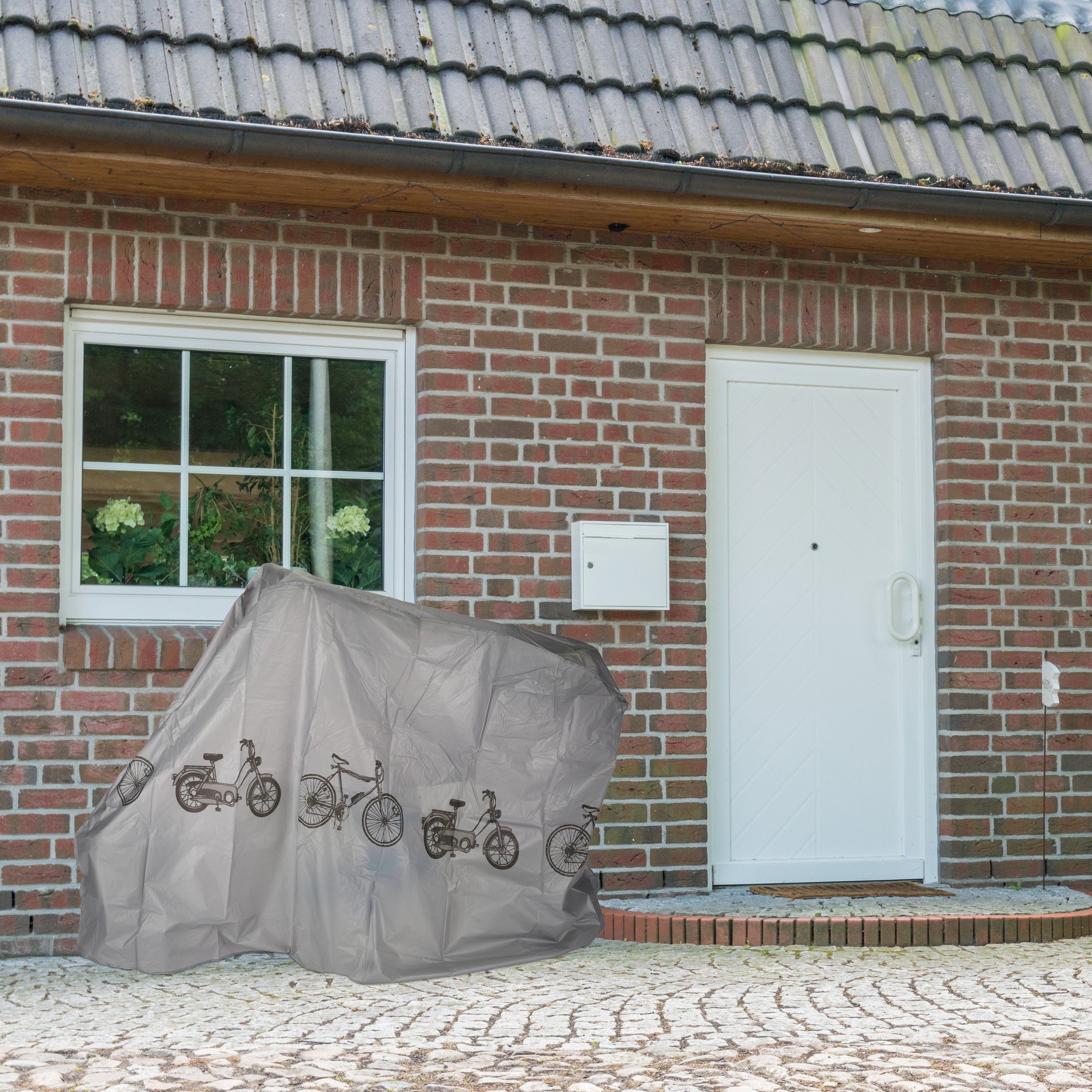 relaxdays Fahrradschutzhülle 1 x Fahrradgarage aus Kunststoff grau