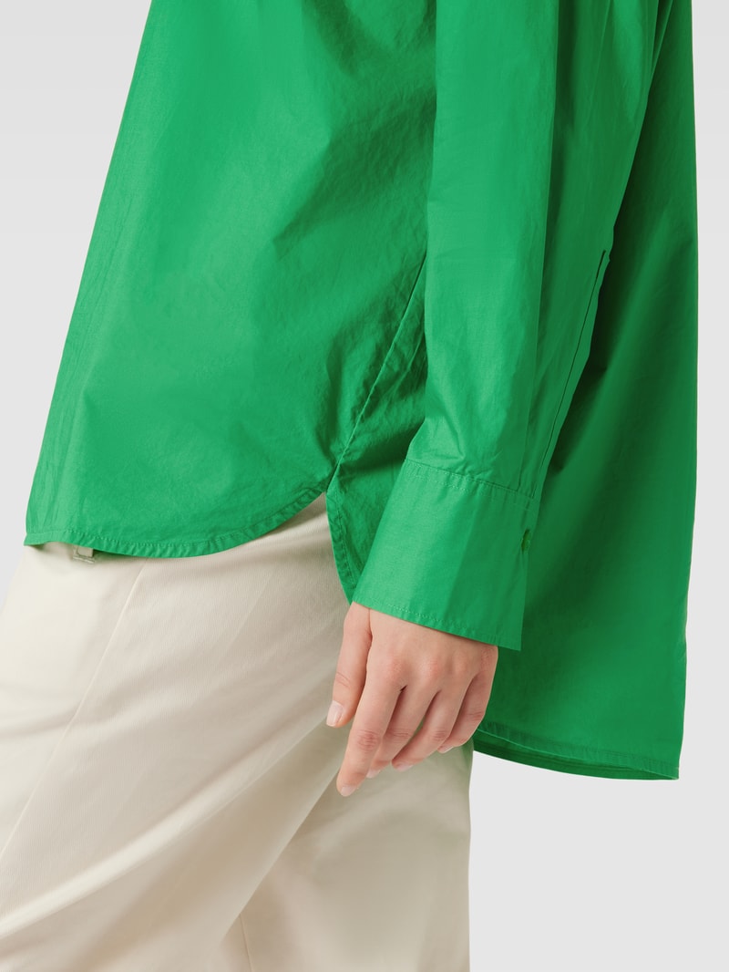 Hemdbluse mit durchgehender Knopfleiste in apfelgrün