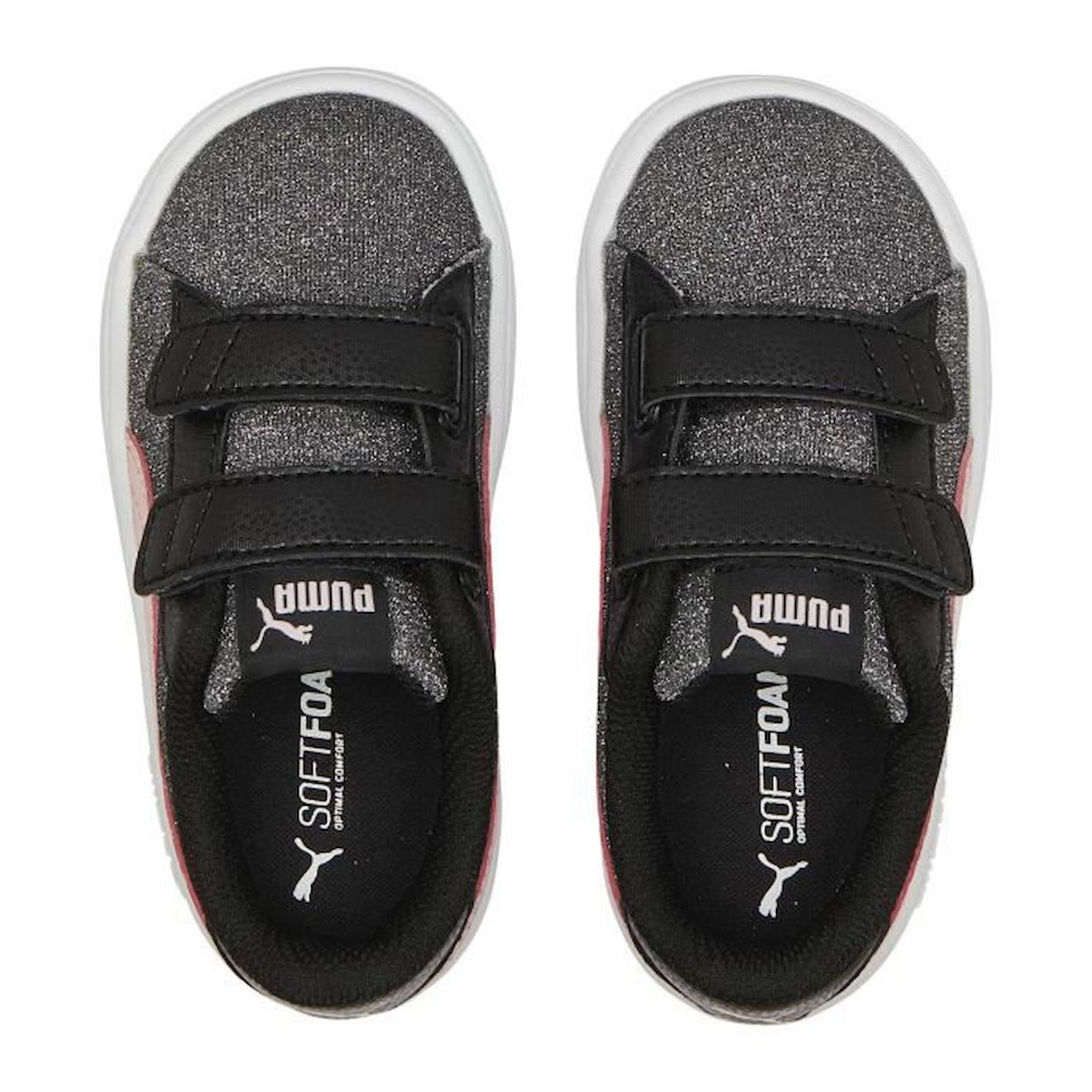 Basket Cuir Enfant Puma Smash V2 Glitz noir