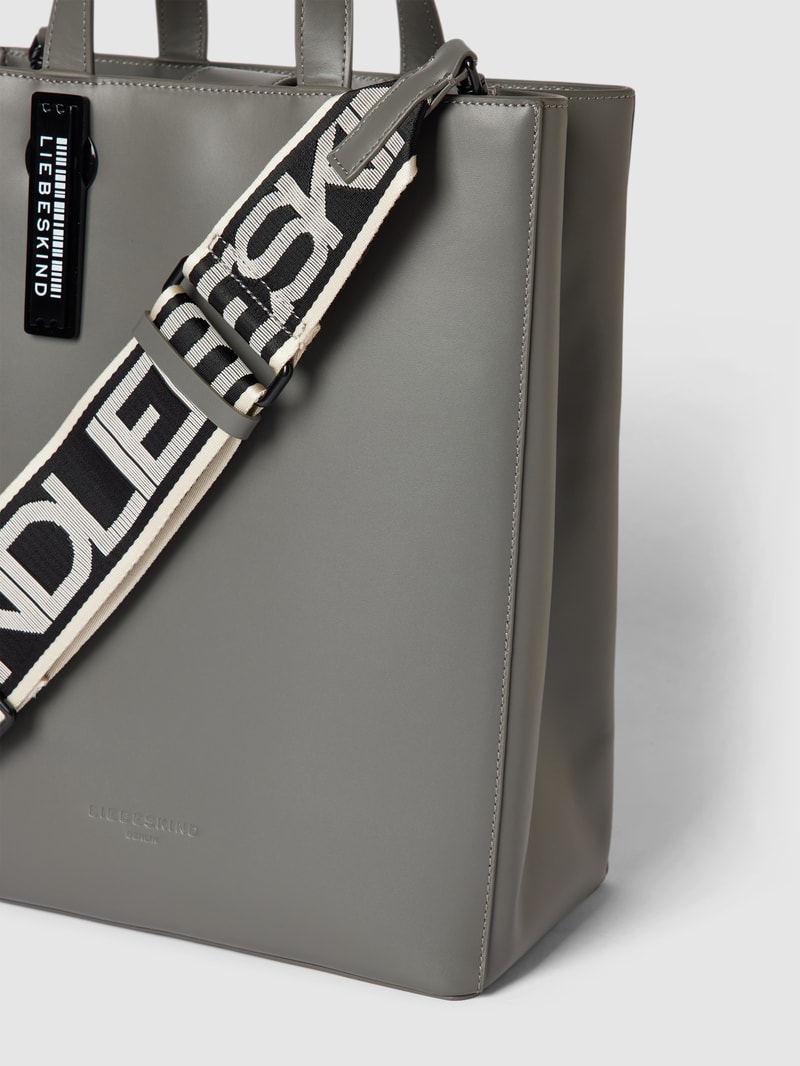 Tote Bag mit Label-Details Modell 'Paper' in dunkelgrau