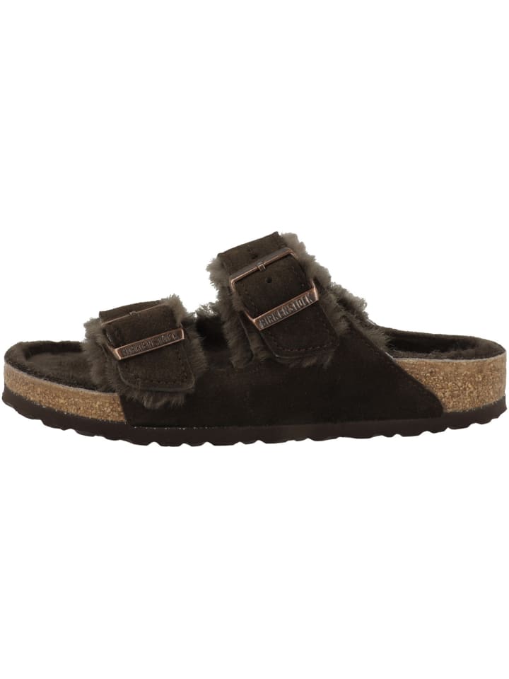 Birkenstock Clogs Arizona Lammfell Veloursleder normal in dunkelbraun günstig kaufen 36