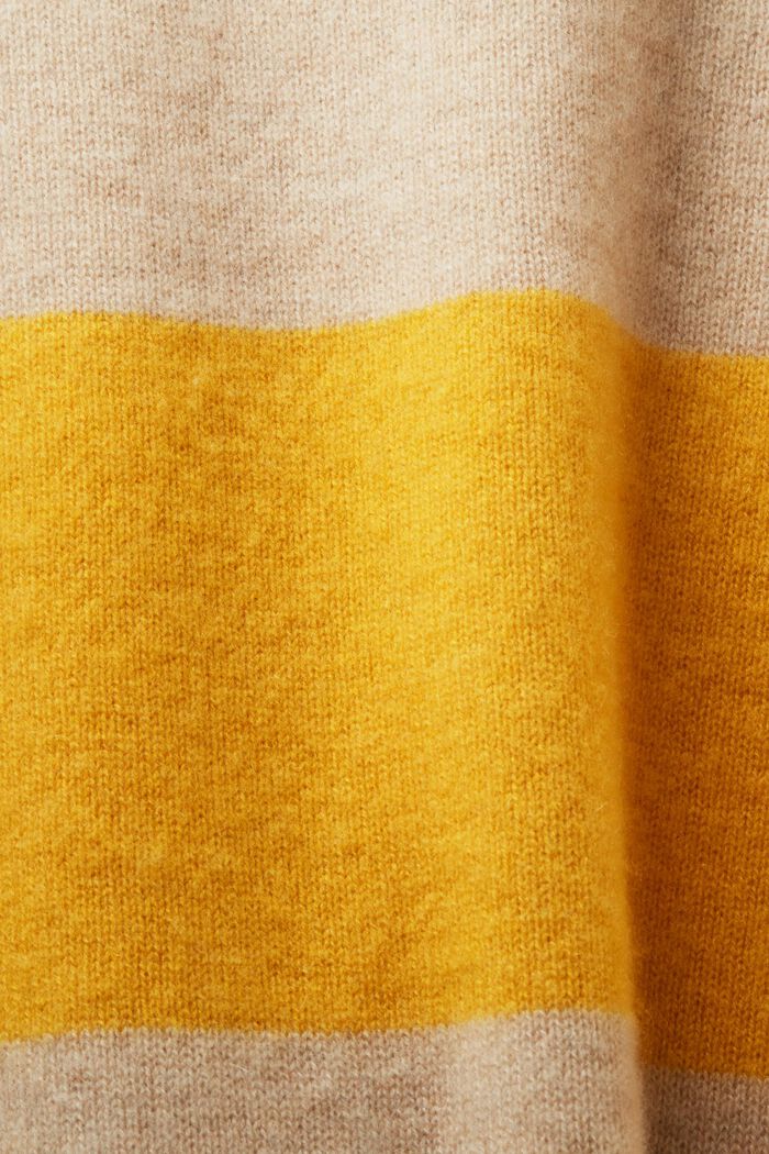 Kaschmirpullover mit Polokragen und Rugby-Streifen