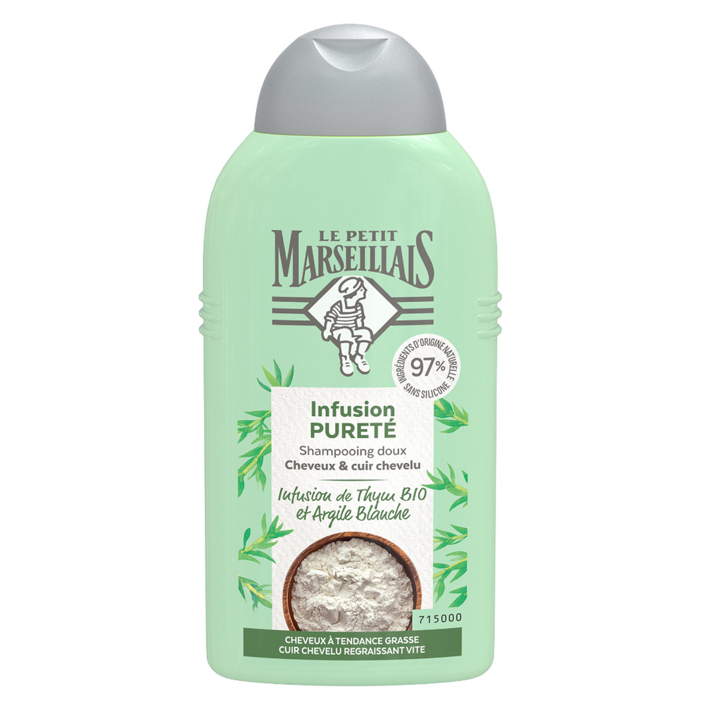 le petit marseillais Shampooing Pureté Infusion Thym Et Argile Blanche Bio Shampoing