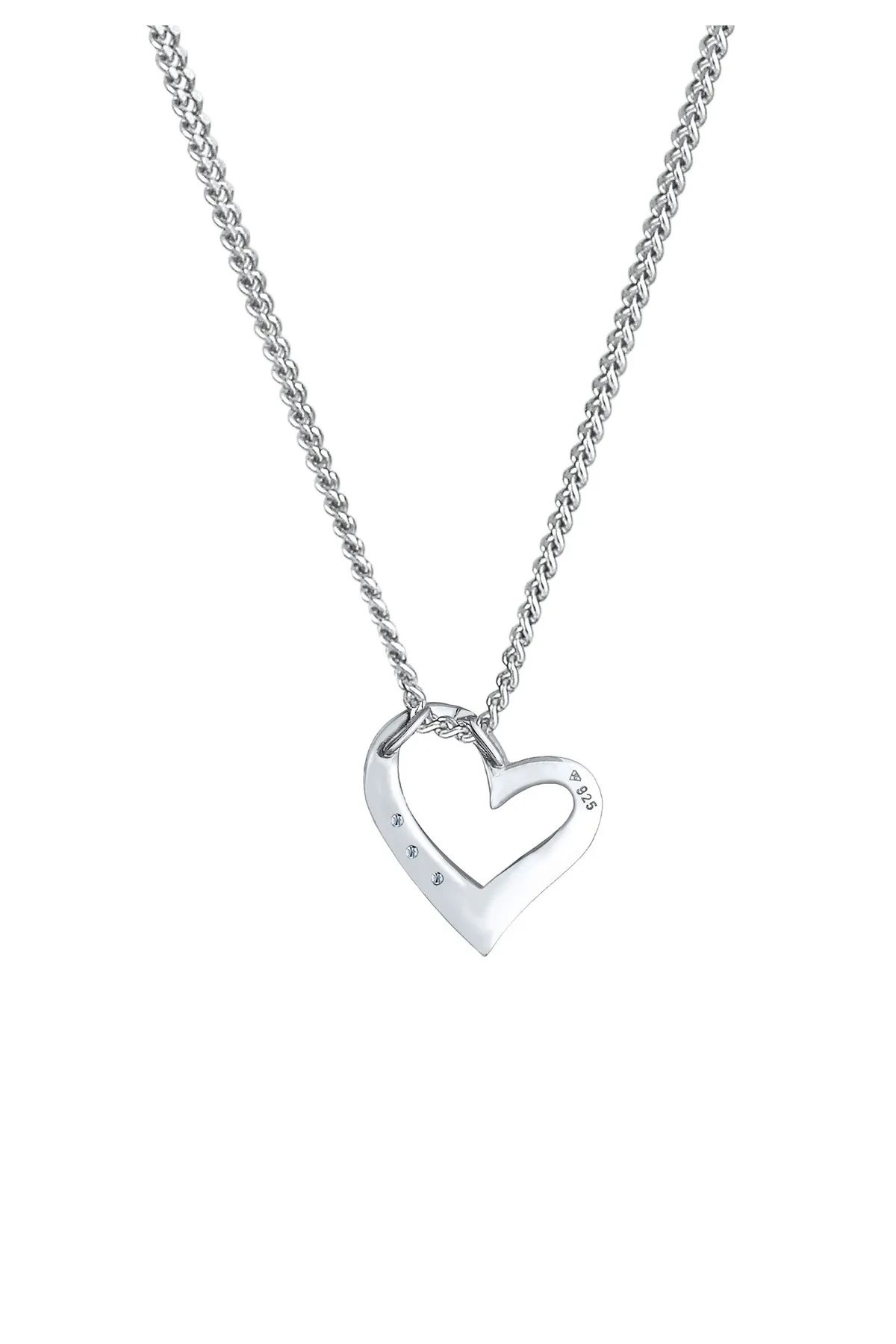 ELLI  Halskette Herz Ewigkeit Diamant (0,045 ct.) 925 Silber