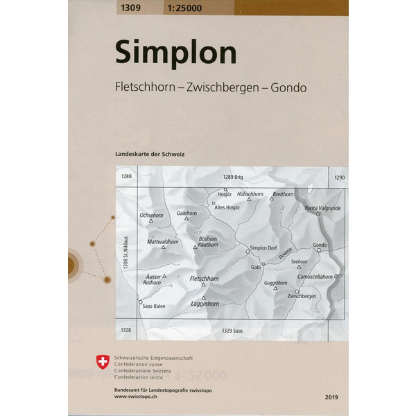 Swisstopo 1 : 25 000 Simplon - Wanderkarte