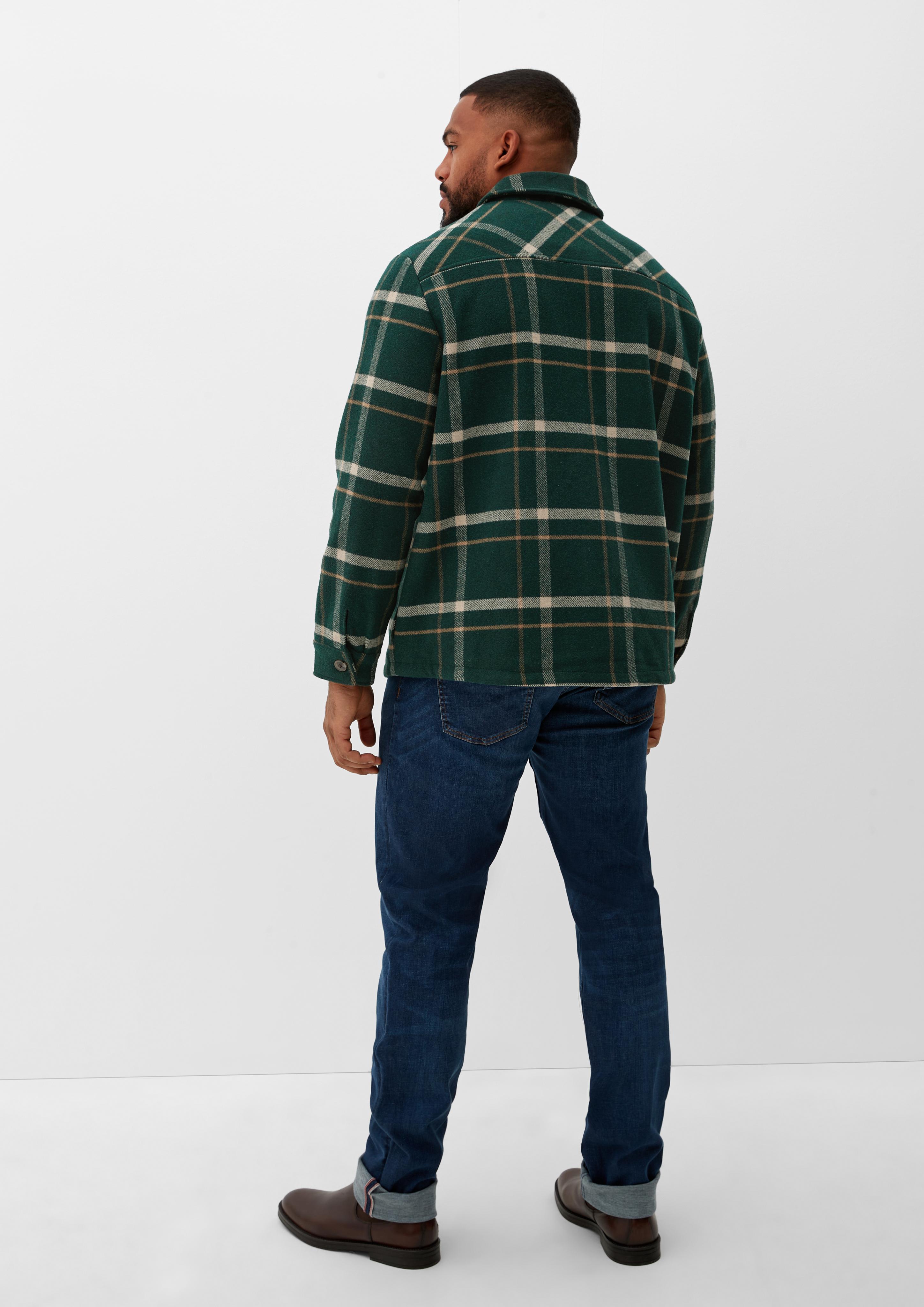 Karierte Jacke mit Wolle  2125105-78N7