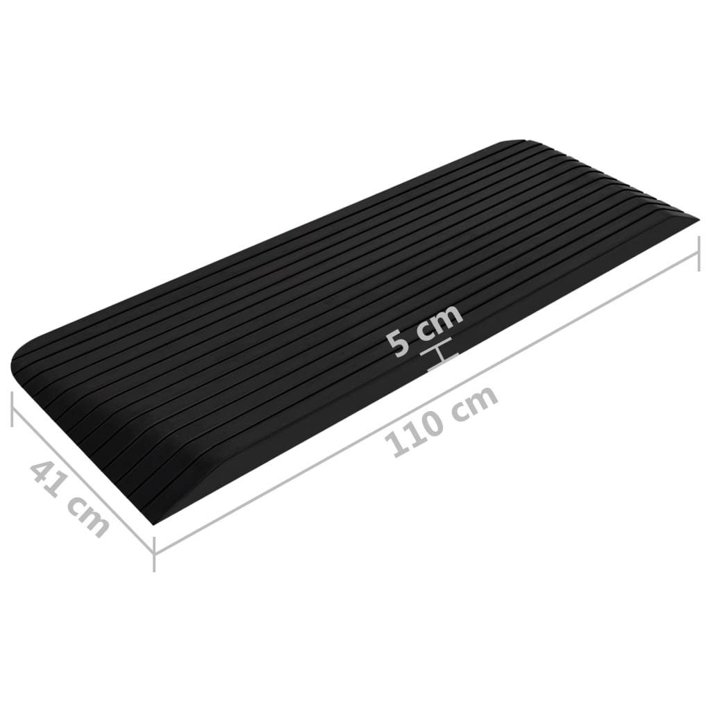 vidaXL Parkschwelle Schwellenrampen 2 Stk 110x41x5 cm Gummi