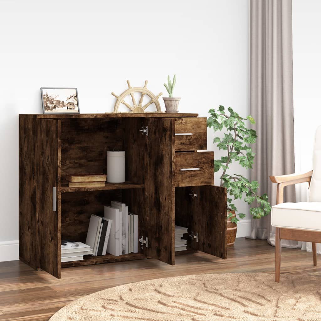 vidaXL Sideboard Sideboard Räuchereiche 91x29,5x75 cm Holzwerkstoff (1 St)