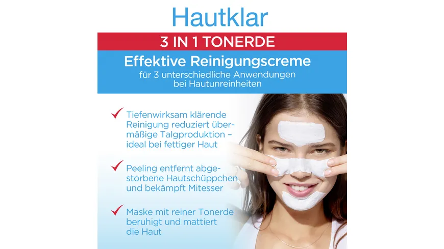 Garnier Hautklar 3in1 Reinigung+Peeling+Maske - Effiktive Pflege für unreine und fettige Haut für ein klares Hautbild 150 ml