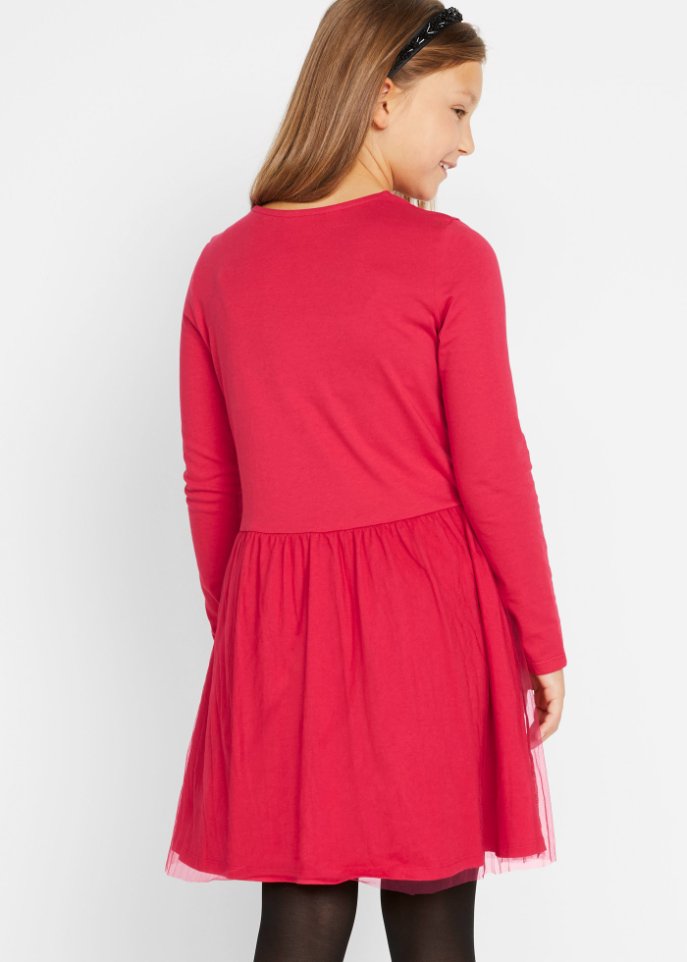 Mädchen Jerseykleid mit Tüll