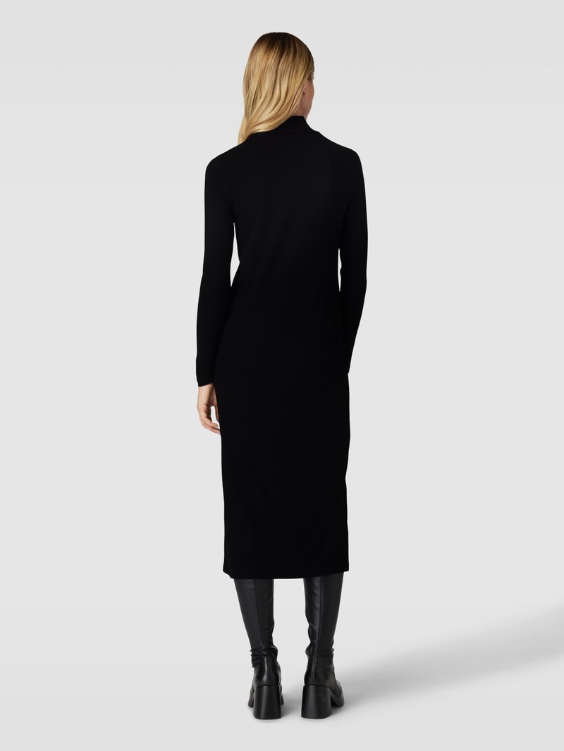 Strickkleid mit Stehkragen Modell 'Wipona' in schwarz