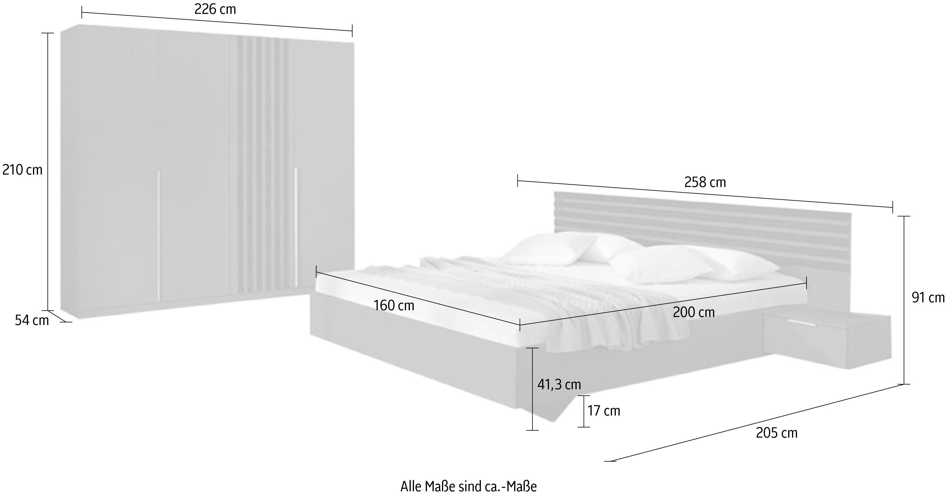 rauch Schlafzimmer-Set Lamella, (Set), mit eleganter Lamellenabsetzung
