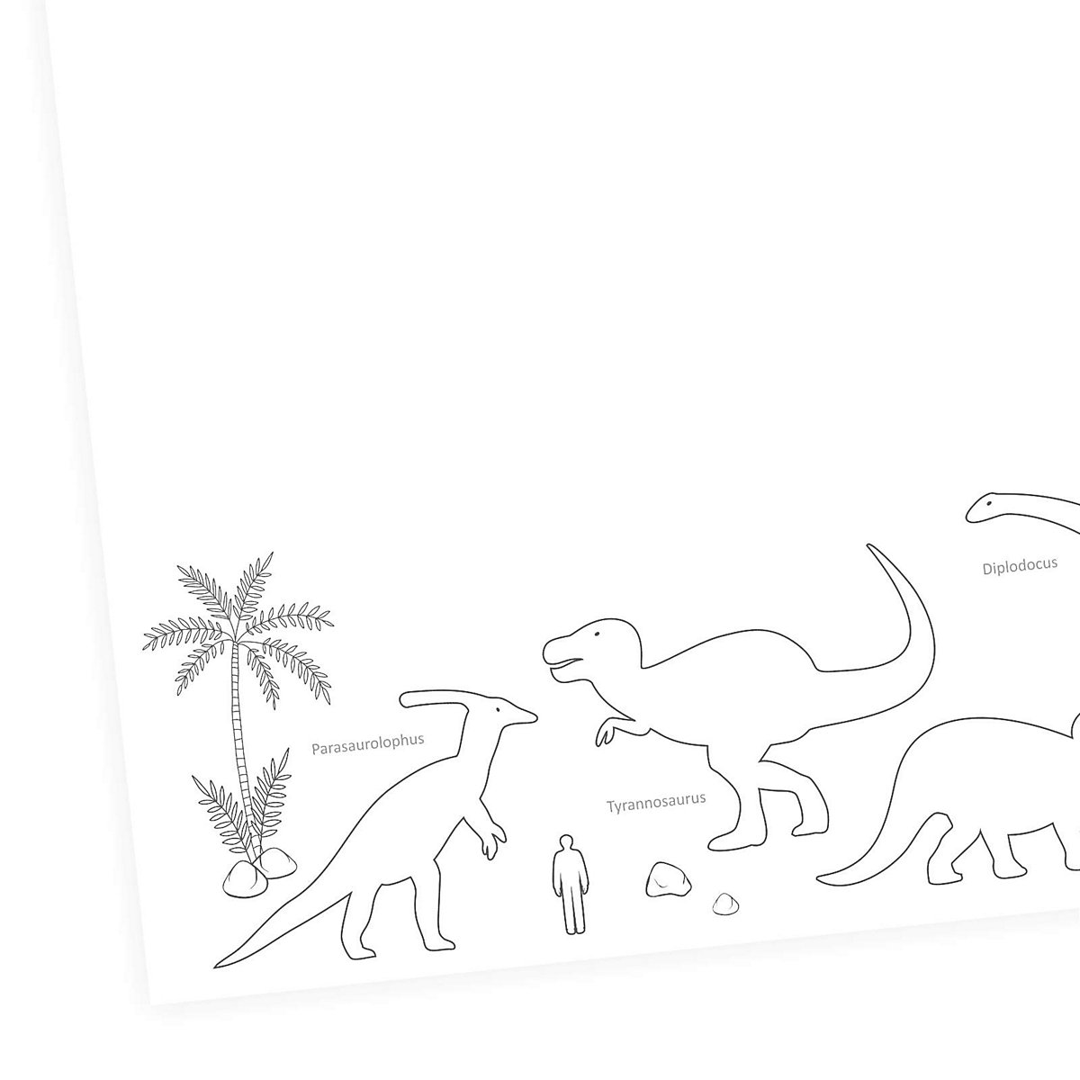 Papierunterlage A2 Schreibtischunterlage Dinosaurier zum ausmalen Schreibtischunterlagen