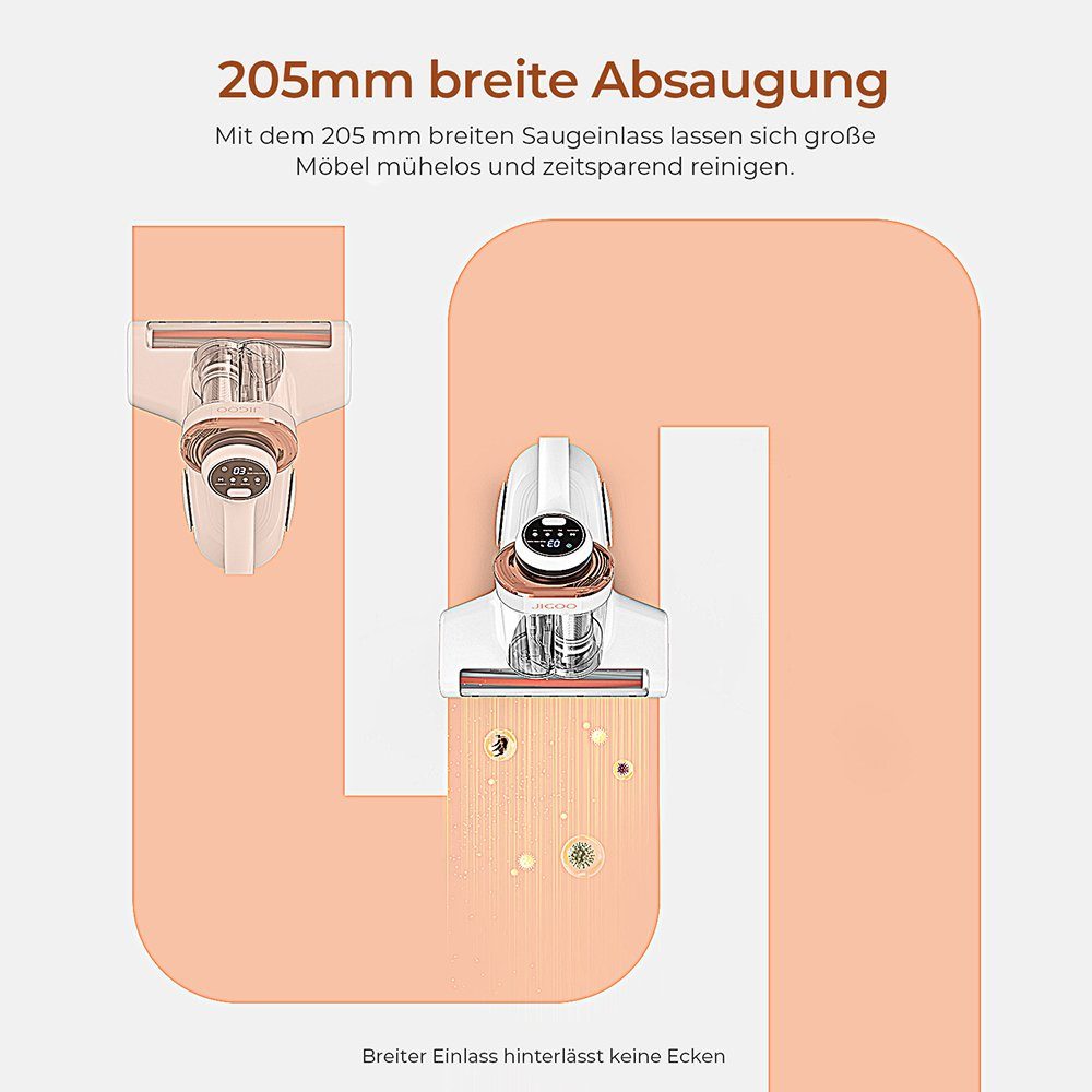 Jigoo Matratzenreinigungsgerät J300 Milbensauger, 500 W, beutellos, UV-C Light, Ultraschallfunktion, für Hausstauballergiker