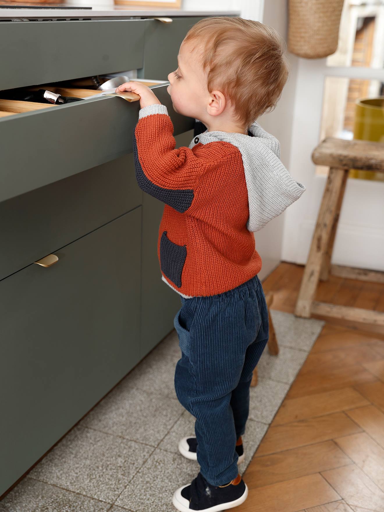 Vertbaudet Baby Cordhose - anthrazit
