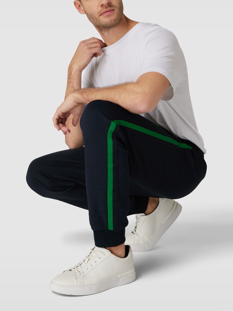 Sweatpants mit Label-Stitching Modell 'Hover' in marineblau